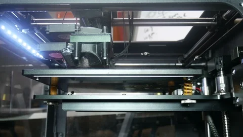 Modern 3d printer works in production Stock Footage 89145739