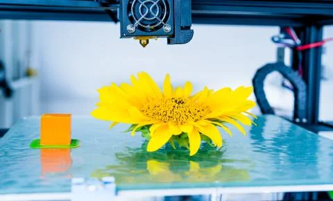 Modern 3D printing. 3d printer mechanism working yelement design of the devic Stock Photos