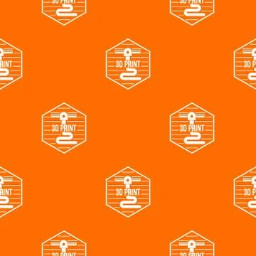 Modern 3d printing pattern vector orange 스톡 일러스트