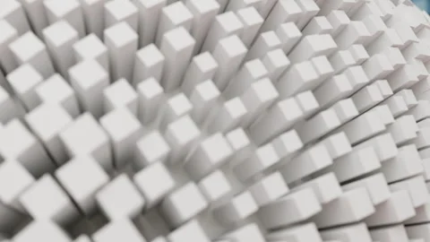 Modern 3d render abstract cubic surface white light meta shapes square blocks Stock Footage 292523795