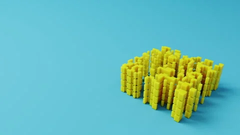 Modern 3d render abstract cubic surface white light meta shapes square blocks Video stock 292523828