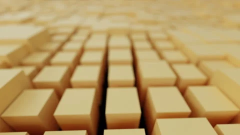 Modern 3d render abstract cubic surface white light meta shapes wooden square Stock Footage 295143919