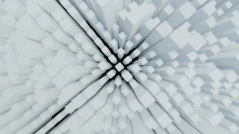 Modern 3d render abstract cubic surface white light meta shapes wooden square Stock Footage 295143960