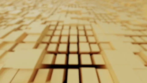 Modern 3d render abstract cubic surface white light meta shapes wooden square Stock Footage 295143980