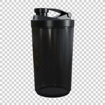 Modern 3D render of a semi-transparent black gym water bottle with realisti.. Stock Illustration