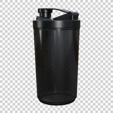 Modern 3D render of a semi-transparent black gym water bottle with realisti.. Stock Illustration