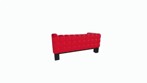 Modern 3D rendering of a bright red block sofa in minimalistic design 스톡 동영상 294476280