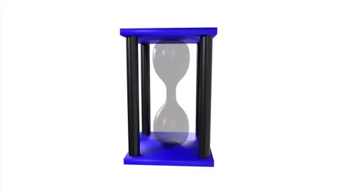 Modern 3D rendering of a sleek hourglass design with blue base Stock-Footage 284237635