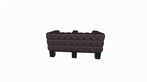 Modern 3D rendering of a stylish brown tufted couch Stock-Footage 294476130