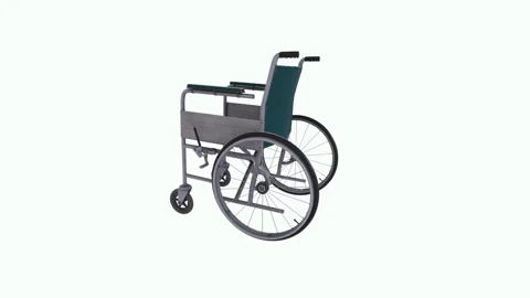 Modern 3D rendering of a wheelchair design in a minimalist style Stock-Footage 303860240