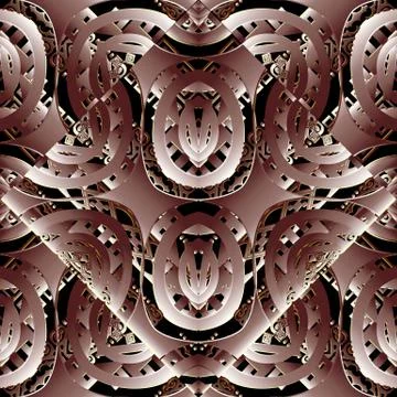 Modern 3d seamless pattern. Vector abstract geometric background. Surface end Illustrazione stock