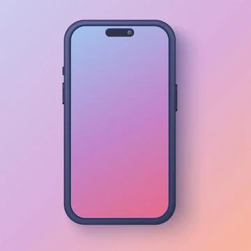 Modern 3D Smartphone Mockup Vector Design Stock Illustration