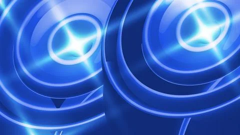 Modern 3d style circle gradient blue color with lightings background design 库存插图
