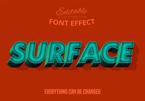 Modern 3d text effect, editable font Stock Illustration