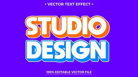 Modern 3D Text Effect Fully Editable Vector Design Stock Illustration