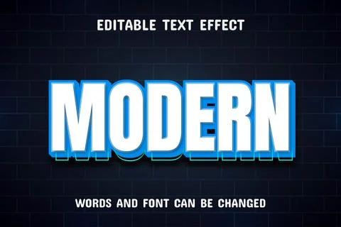 Modern 3d text effect Stock Illustration