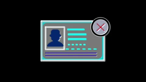 Modern 3d user profile id card icon with blue frame and detailed data lines.. Stock Footage 334612455