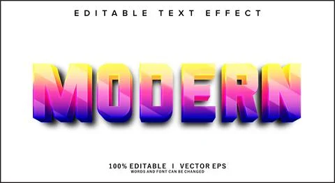Modern 3d vector text effect with modern style design Stock Illustration