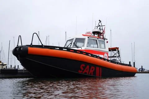 Modern 8,9 meter class German DGzRS Rescue Boat Stock Photos