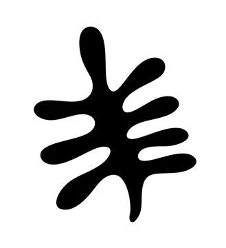 Modern abstrac black leaf of hand drawn shapes and doodle design elements 스톡 일러스트