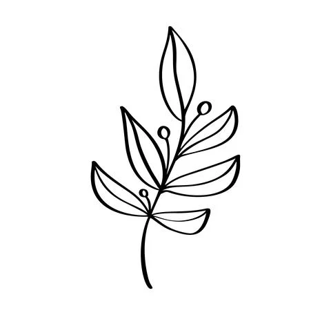 Modern abstrac leaf of hand drawn shapes and doodle design elements. Exotic Ilustración de archivo