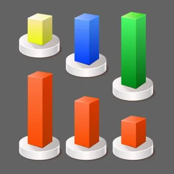Modern Abstract 3d Chart Infographic Color Elements. Vector 스톡 일러스트