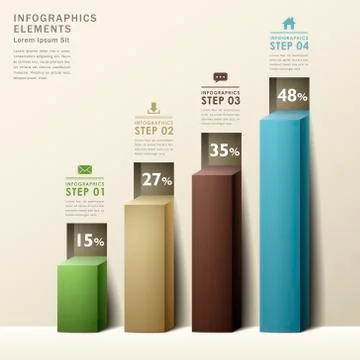 Modern abstract 3d chart infographics イラスト素材