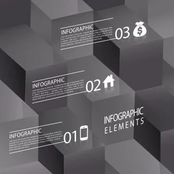 Modern abstract 3d cube infographic elements イラスト素材