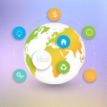 Modern Abstract 3D globes template infographic with place for your text. Can be Stock Illustration