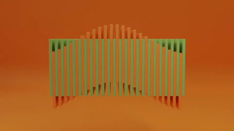 Modern abstract 3D render featuring geometric elements in a minimalist Stock Footage 338252085
