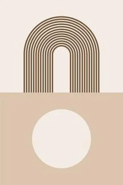 Modern Abstract Arch Printable Wall Art Stock Illustration