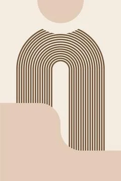 Modern Abstract Arch Printable Wall Art Stock Illustration