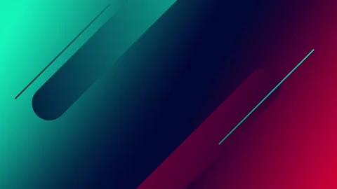 Modern Abstract Art in Gradient with Bold Geometric Shapes in Teal and Magent Stock Footage 341926520