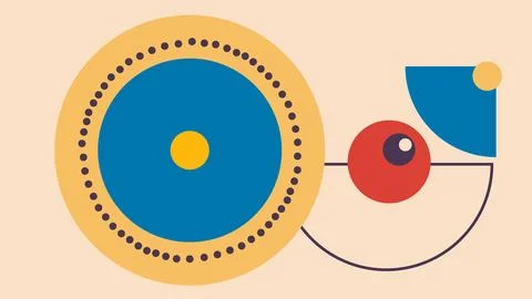 Modern Abstract Artwork with Dotted Circles 스톡 일러스트