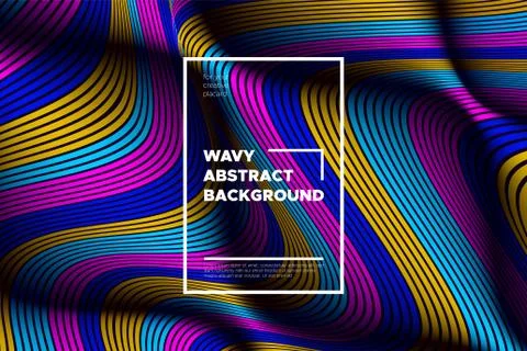 Modern Abstract Background with 3d Effect. Wave Texture with Colorful Distort Stock Illustration