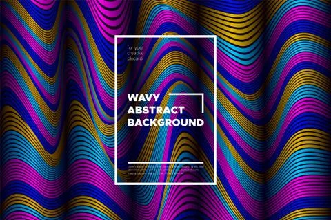 Modern Abstract Background with 3d Effect. Wave Texture with Colorful Distort Stock Illustration