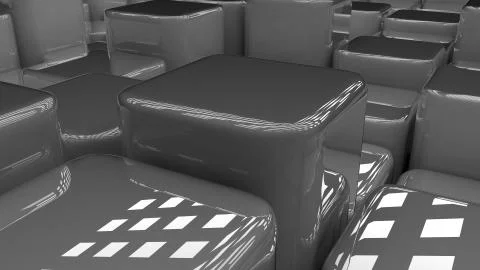 Modern abstract background blueish cubes, background of 3d glossy shiny blocks Stock Illustration