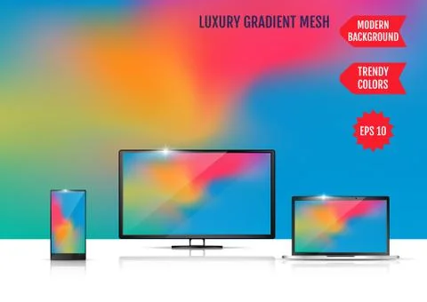 Modern abstract background. Colors transition concept. Gradient mesh. Trendy  Stock Illustration