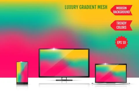 Modern abstract background. Colors transition concept. Gradient mesh. Trendy  Stock Illustration