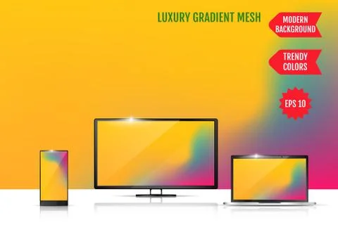 Modern abstract background. Colors transition concept. Gradient mesh. Trendy  Stock Illustration