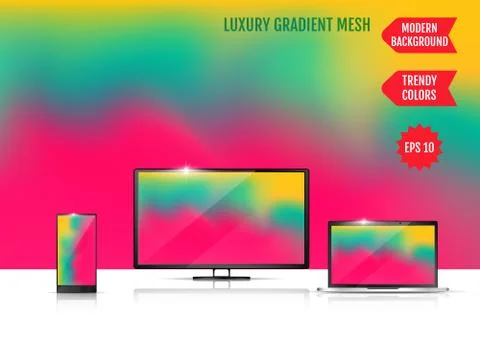 Modern abstract background. Colors transition concept. Gradient mesh. Trendy  Illustrazione stock