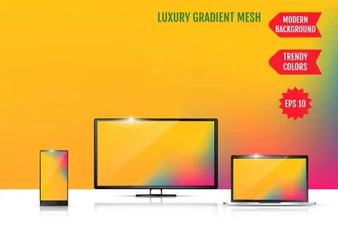 Modern abstract background. Colors transition concept. Gradient mesh. Trendy  Illustrazione stock