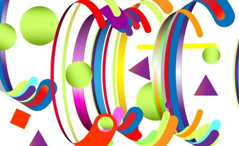 Modern abstract background, composition made of various rounded shapes Stock Illustration