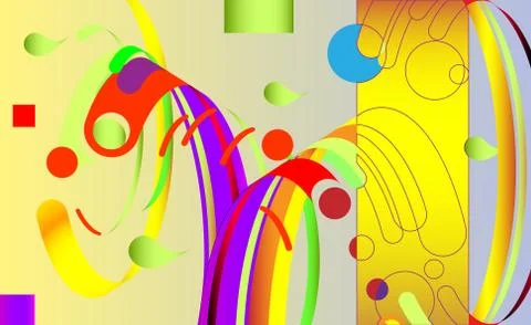 Modern abstract background, composition made of various rounded shapes Stock Illustration