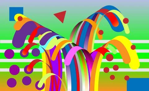Modern abstract background, composition made of various rounded shapes Stock Illustration