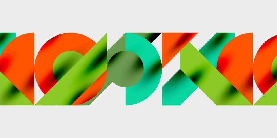 Modern abstract background featuring circles, lines, and triangles in a dynamic Stock Illustration