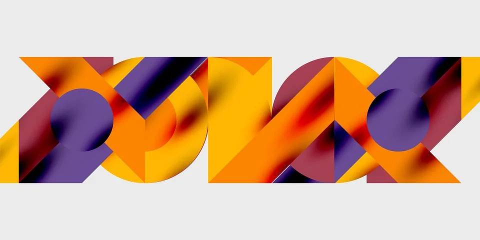 Modern abstract background featuring circles, lines, and triangles in a dynamic 스톡 일러스트
