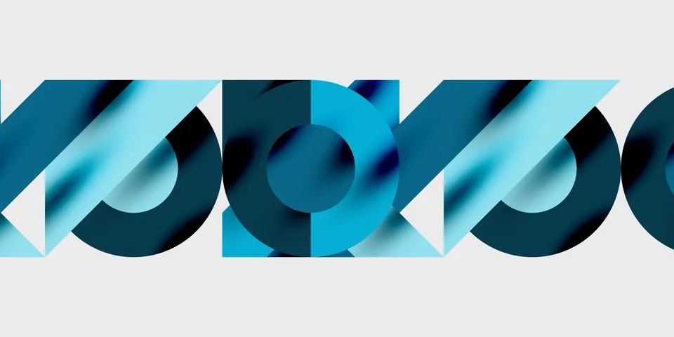 Modern abstract background featuring circles, lines, and triangles in a dynamic イラスト素材
