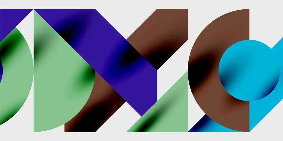 Modern abstract background featuring circles, lines, and triangles in a dynamic Illustrazione stock