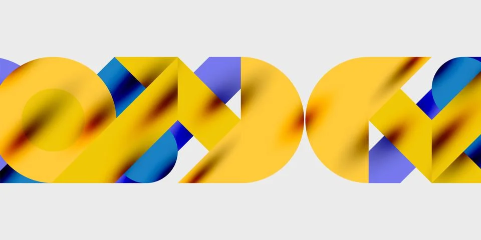 Modern abstract background featuring circles, lines, and triangles in a dynamic Illustrazione stock